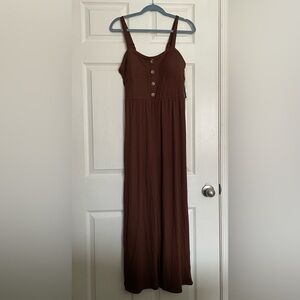 Brown Button Jumper Pantsuit NWT large (11-13) has padding and adjustable straps
